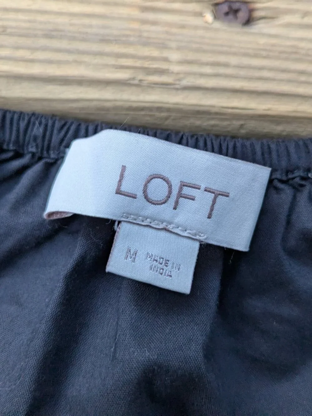 Loft Black Puffed Sleeve Blouse